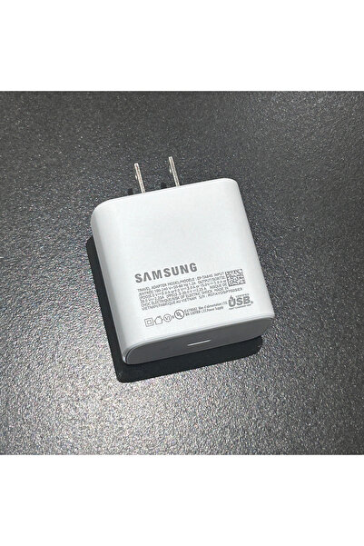 Samsung شاحن فائق السرعة أبيض أمريكي بقوة 45 وات لهاتف Galaxy S25 S24 Ultra P...