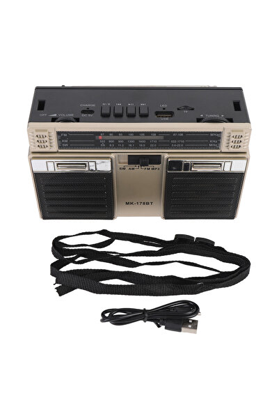 Choice1 Golden Portable AM FM SW Radio Full Band Radio with Bluetooth Speaker...