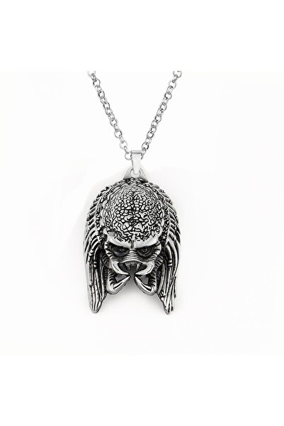 Choice7 N353-silver Horror Movie Alien Figure Mask Necklace Predator Head Pen...