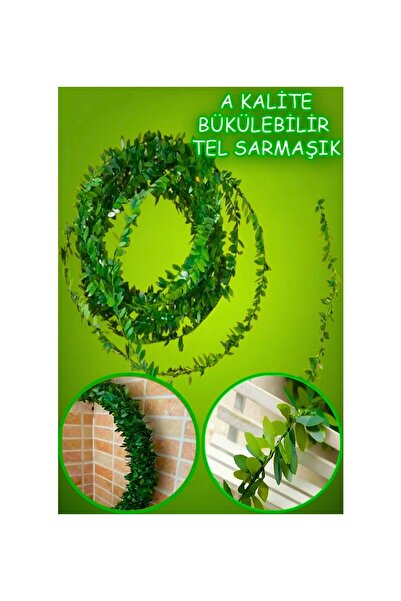 Carat Home 7.5 Metre Tel Yaprak Doğalgaz Borusu Süsü Şerit Yapay Taç Sarmaşık...