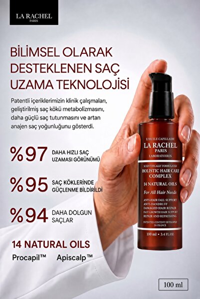 La Rachel Yavaş Uzayan Ve Aşırı Yıpranmış Saçlar Için Geliştirilmiş Bitkisel Saç Bakım Kompleksi