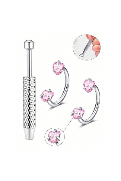 Choice7 C-shaped and spiral Face 18G 1.0x8mm Nose Rings & Studs 8 18G 2pcs Ho...