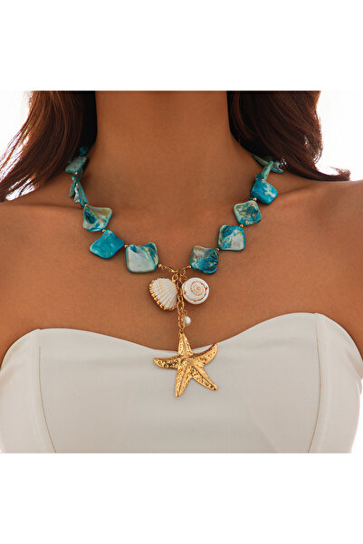 choice2 C00K4JS06495 Salircon Bohemian Sea Conch Scallop Starfish Pendant Nec...