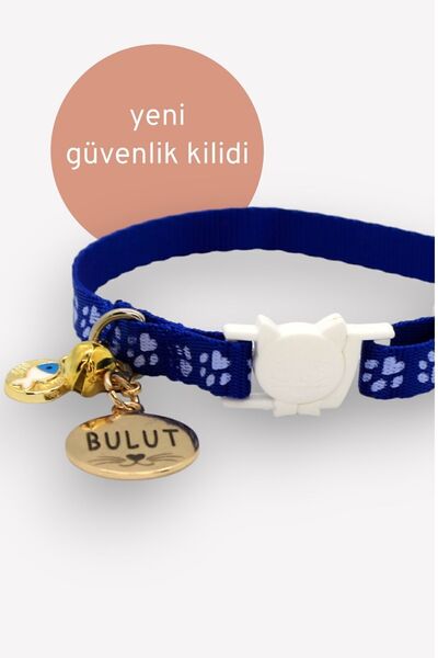 CARAMELOS Güvenlik Kilitli Kedi Tasması, Isimli Kedi Tasması, Kedi Isimlik, K...