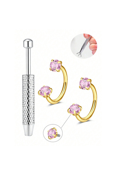 Choice9 حلقات وأقراط أنف على شكل حرف C وحلقات أنف حلزونية 18G 1.0x8mm، وحلقات...