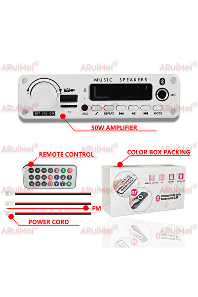 Choice 1PCS 50W Amplifier Bluetooth 5.3 DIY MP3 WAV Decoder Board DC 12V 50W ...