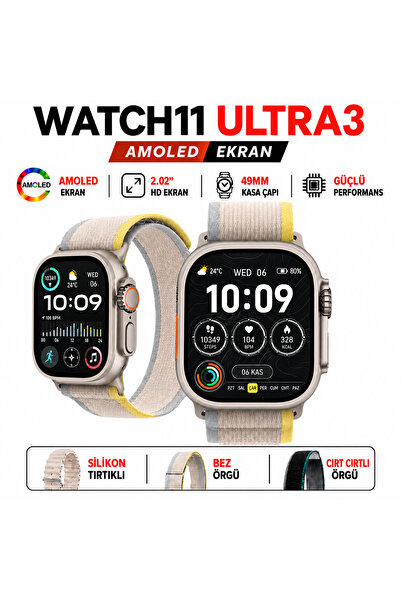 DURKHEİM Watch11 Ultra 3 Akıllı Saat| ChatGPT|NFC|Arama-Konuşma|Mesaj Yanıtla...