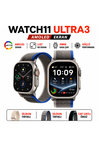 DURKHEİM Watch11 Ultra 3 Akıllı Saat| ChatGPT|NFC|Arama-Konuşma|Mesaj Yanıtla...