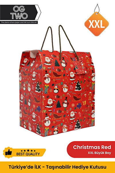 OGTWO Premium XXL Büyük Boy Hediye Kutusu & Çanta Taşınabilir Özel Tasarım Bo...