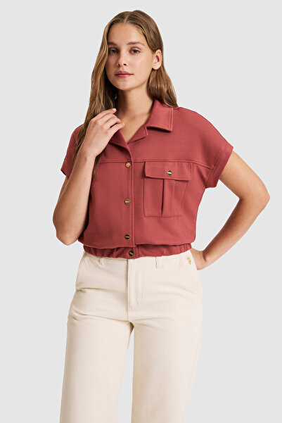 U.S. Polo Assn. Kadın Vişne Örme Gömlek 50325372-VR223