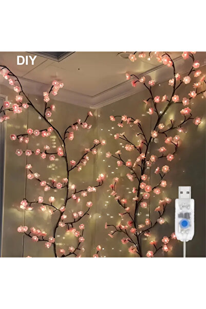 Choice 96 LED YELLOW 72/96 LED USB Cherry Blossom Vine String Lights with 8-M...