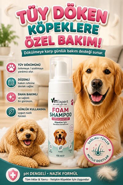 Vitexpert Tüy Döken Köpeklere Özel Vet Clinic Soft Care Kuru Köpük Şampuanı |...
