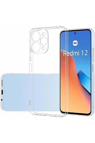 MCASERING غلاف هاتف Xiaomi Redmi 12 مزود بغطاء سيليكون شفاف لحماية الكاميرا