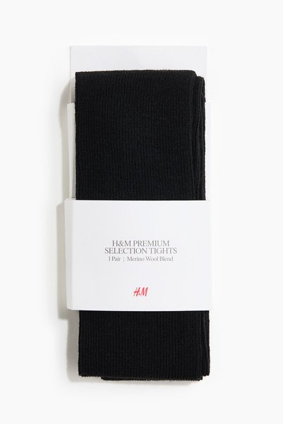 H&M Yün Karışımlı ve Lastik Örgülü Külotlu Çorap