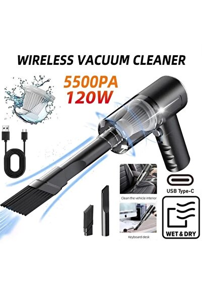 Choice black 1pc Wireless Vacuum Cleaner Dual Use for Home and Car 120W High ...