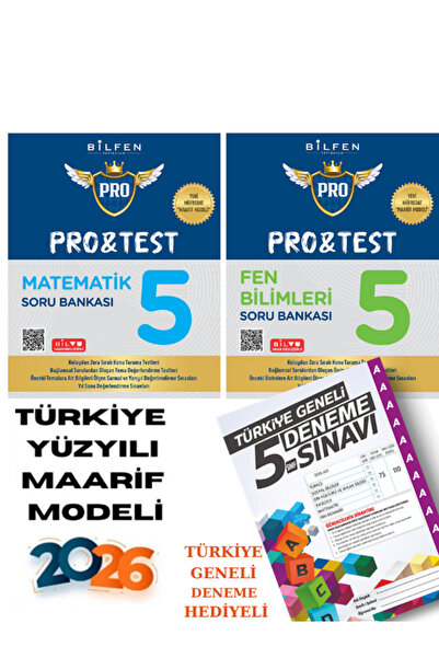 Bilfen Yayıncılık Bilfen 5.sınıf Matematik Fen Pro&test Soru B. Seti
