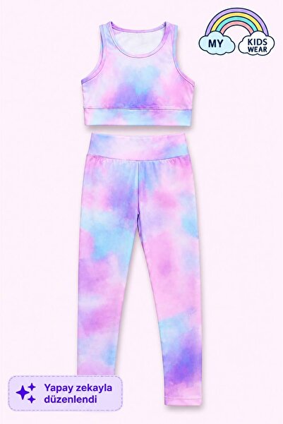 My Kids Wear Girl's Multi-Purpose Patterned Swimsuit & Sports Set 12453