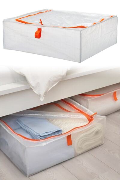 Binbirreyon Parkla Arrangement Box Storage Bag Under Bed Φερμουάρ Θήκη 55x49x...