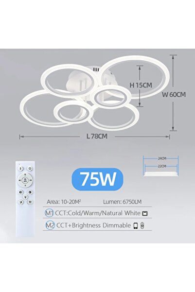 Choice 6 lights Modern LED Chandelier Home Lighting Ring Ceiling Mount Chande...