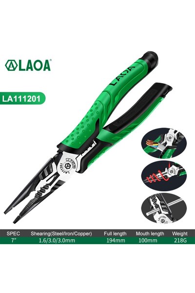 Choice 7 LA111201 LAOA متعددة الوظائف كماشة قطرية قاطعة أسلاك كماشة ذات أنف ط...