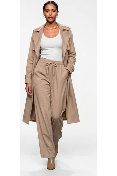 ACELYA Trousers - Beige - Relaxed fit