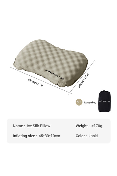 Choice Khaki WESTTUNE Camping Inflatable Pillow Portable Compressible Folding...
