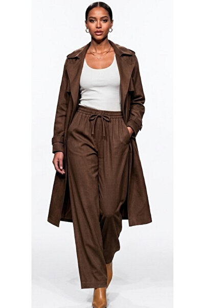 ACELYA Trousers - Brown - Relaxed fit