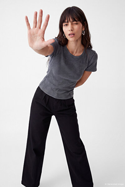 PAULMARK Women's Corded Fabric T-Shirt