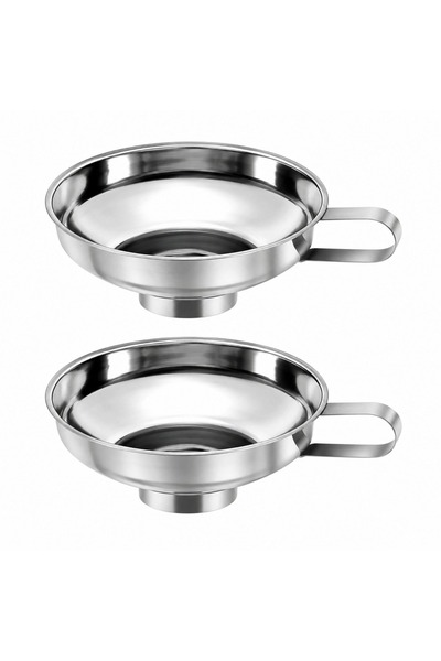 Coverzone Stainless Steel Funnel - 2Pcs Wide Mouth Kitchen Funnel with Handle...