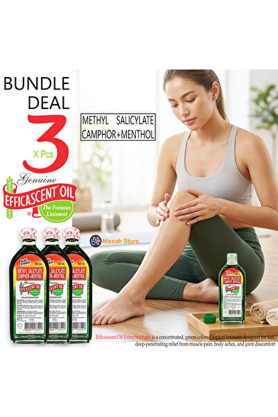 Efficascent Oil Camphor and Menthol - Extra Strength X 3 PCS