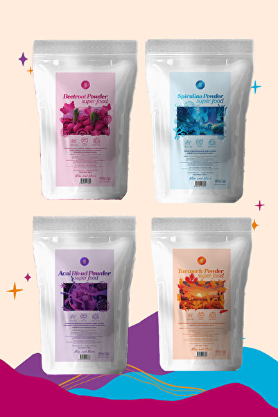 Mim and More 4’lü Superfood Enerji Seti – Acai, Spirulina, Zerdeçal, Pancar (...