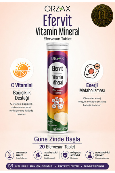 Genel Markalar Efervit Vitamin Mineral 20 Efervesan Tablet | Multivitamin & M...