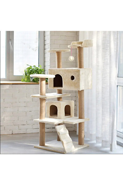 Petilux Çok Katlı Kedi Evi ve Tırmalama Kulesi Jüt İpli Tırmalama Alanlı Kedi...