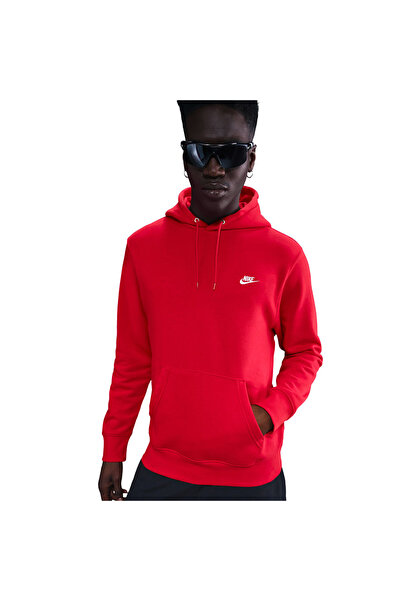 Nike M NK CLUB Φούτερ με κουκούλα FN3859-657 Κόκκινο
