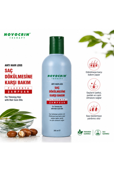 Novocrin Placenta Saç Dökülmesine Karşı Bakım Şampuanı 300 ml