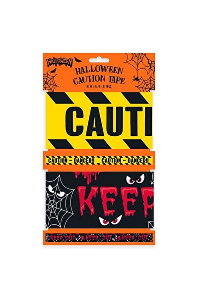 Gift Design Bandă decorativă, pentru Halloween, model de avertizare, 6m