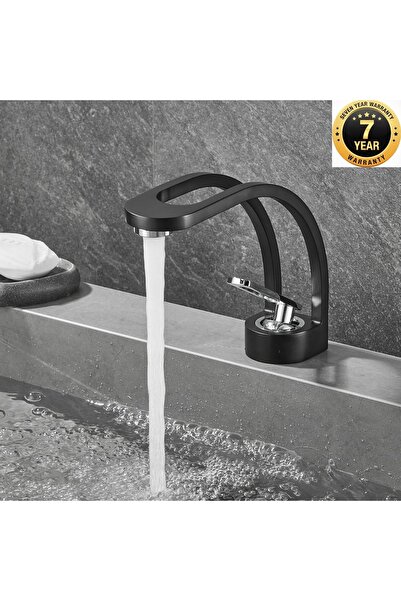 OEM Bathroom Sink Faucet Waterfall Design New Matte Black/Chrome