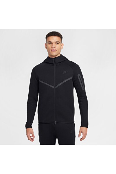 Nike M NK TCH FLC FZ WR HOODIE HV0949-010 Μαύρο