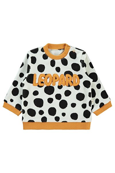 Civil Baby Leopard Print Printed 6-18 Month Sweatshirt - Mustard