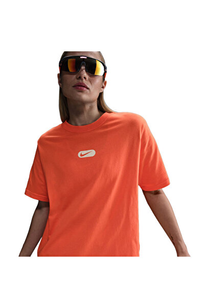 Nike W NSW CLUB SS TEE OC SWOOSH HQ1698-842 Πορτοκαλί