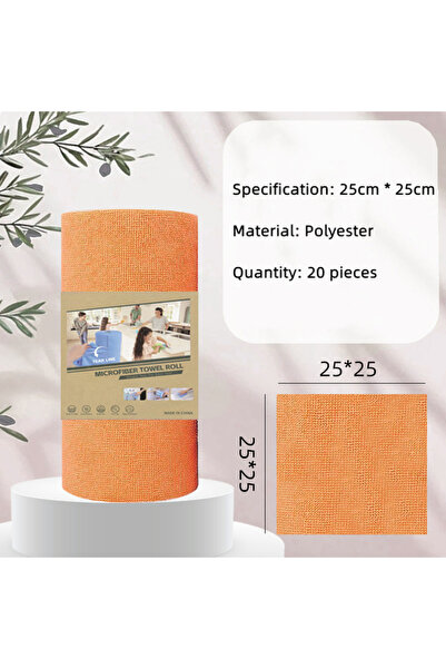 Choice6 Big-orange 1Roll 20Sheets Reusable Microfiber Cleaning Wipes Househol...