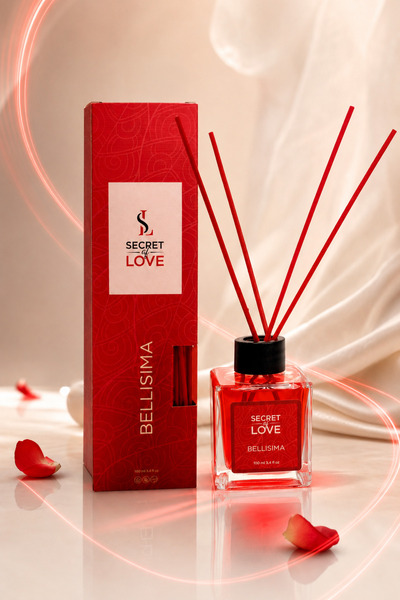 SECRET OF LOVE Bellisima Bambu Çubuklu Cam Şişede Oda Kokusu 100 ml - Şık, Ro...