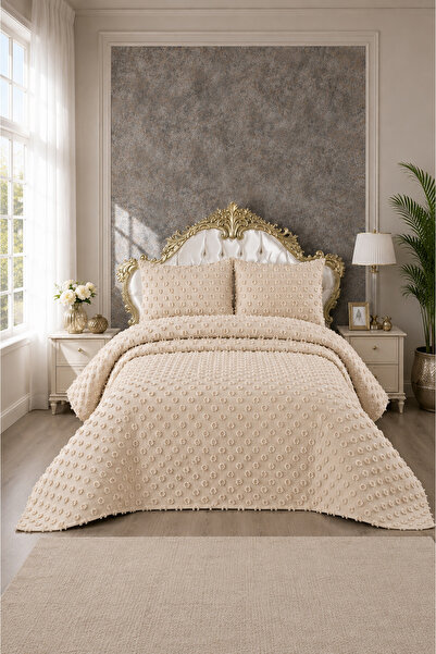 Çeyiz Diyarı Çeyiz Diyarı Conical 3 Piece Double Pique Set Beige