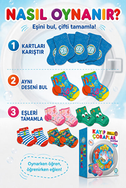 Circle Toys Kayıp Çoraplar Eşleştirme Beceri Zeka Geliştirme Oyunu