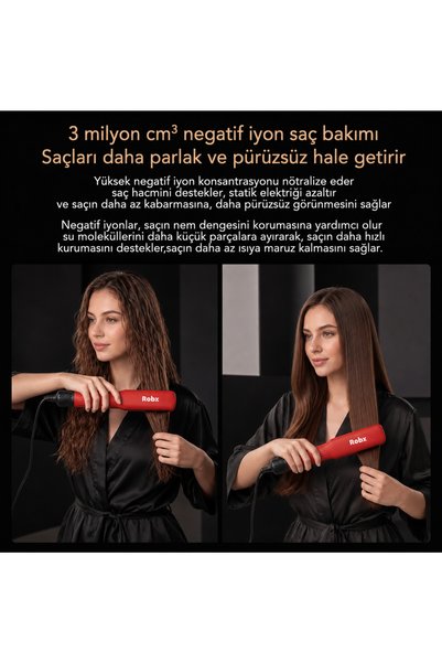 ROBX Islak Ve Kuru Lcd Ekran Sıcak Ve Soğuk Hava Üfleme Airstrait Saç Düzleştirici