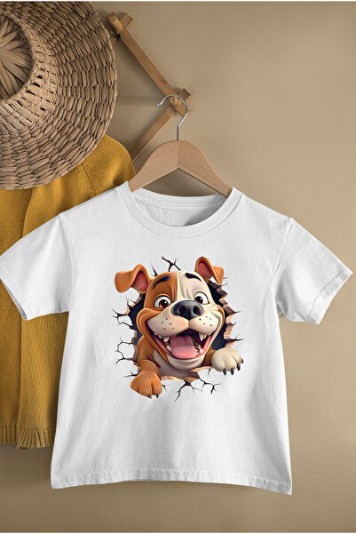 MAGORS CoTTon SweeT Dog PrinTed Children's T-Shirt - Crew NecK, ShorT Sleeve