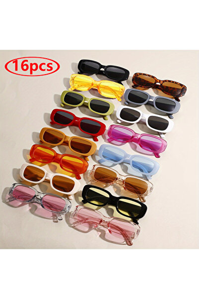 Choice show as picture 16pcs 16pcs Fashion Small Square Frame Sunglasses Wome...