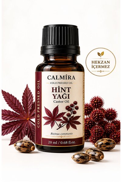 CALMİRA Castor Oil 20ml. |   100% Pure & Free of Additives |   Hekzan Does Not Contain |   Cold Pressing |   Castor Oil |   Ricinus Communis L.