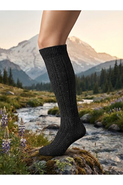 Fonem Women's Knee High Wool Socks Fo 8015 Anthracite