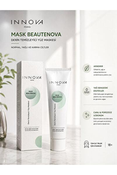 Innova Mask Beautenova Derin Temizleyici Yüz Maskesi 60 ml – Normal, Yağlı ve...